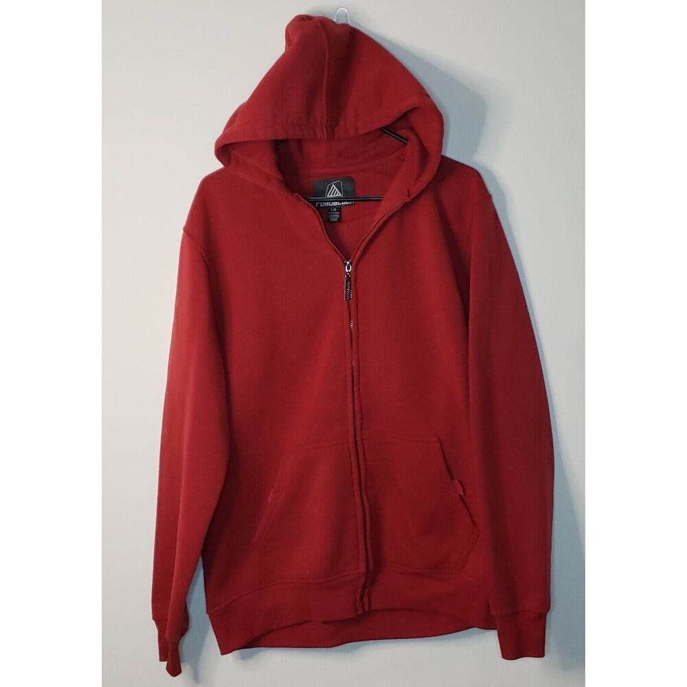 Roadblock Full Zip Hooded Pocket Sweatshirt Mens Large Red Hoodie 0142